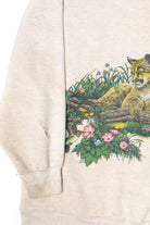 Vintage Big Cats & Flowers Sweatshirt (1990s)