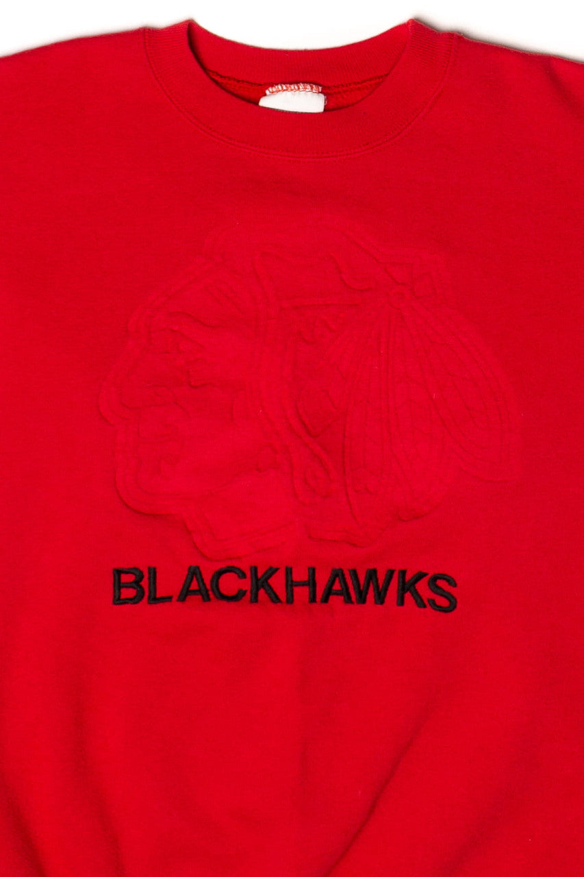 Vintage Embossed Chicago Blackhawks Sweatshirt (1990s)