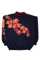 Vintage Autumn Leaves Turtleneck Sweatshirt (1990s)
