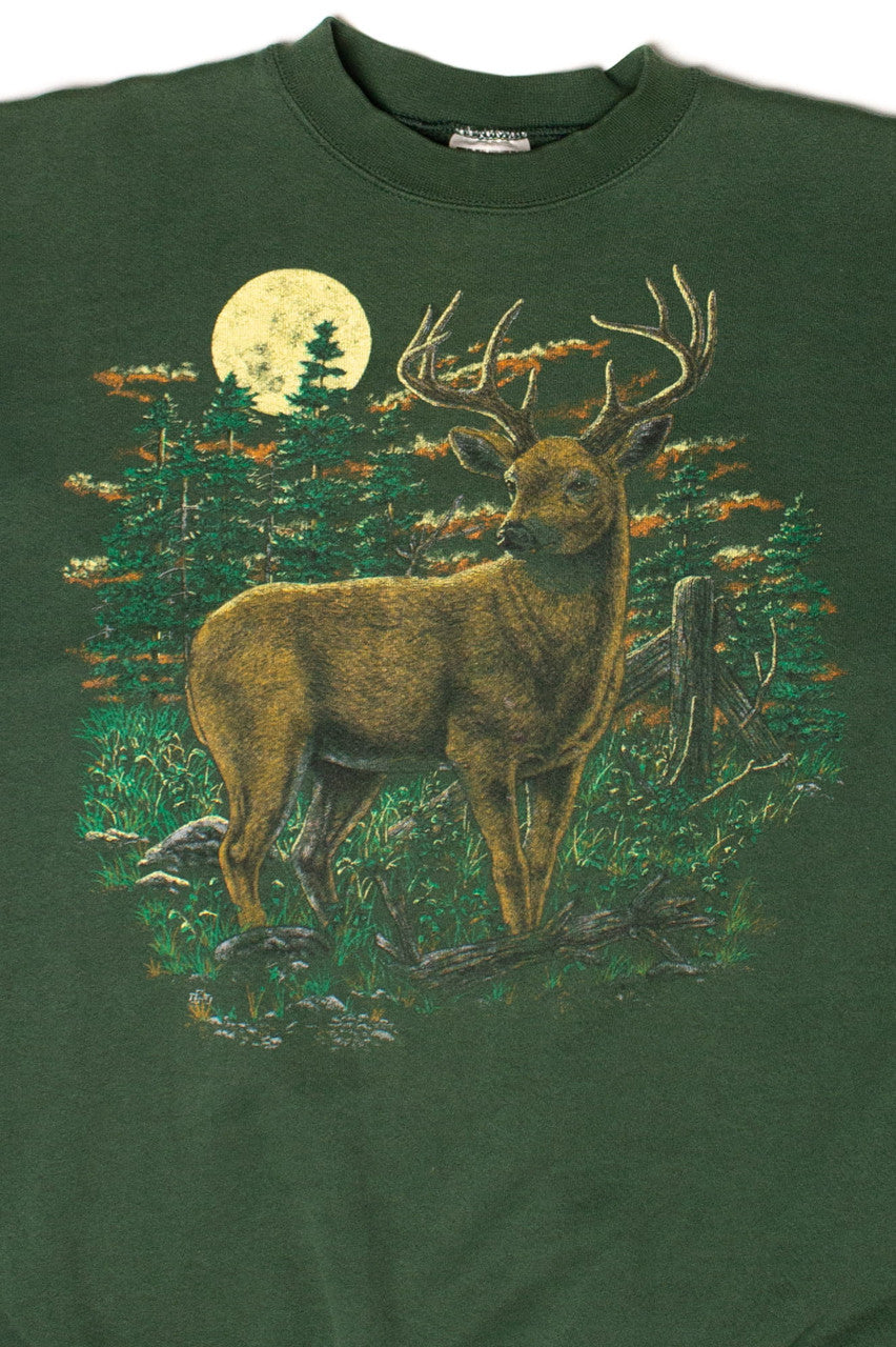 Vintage Forest Deer Sweatshirt (1990s)