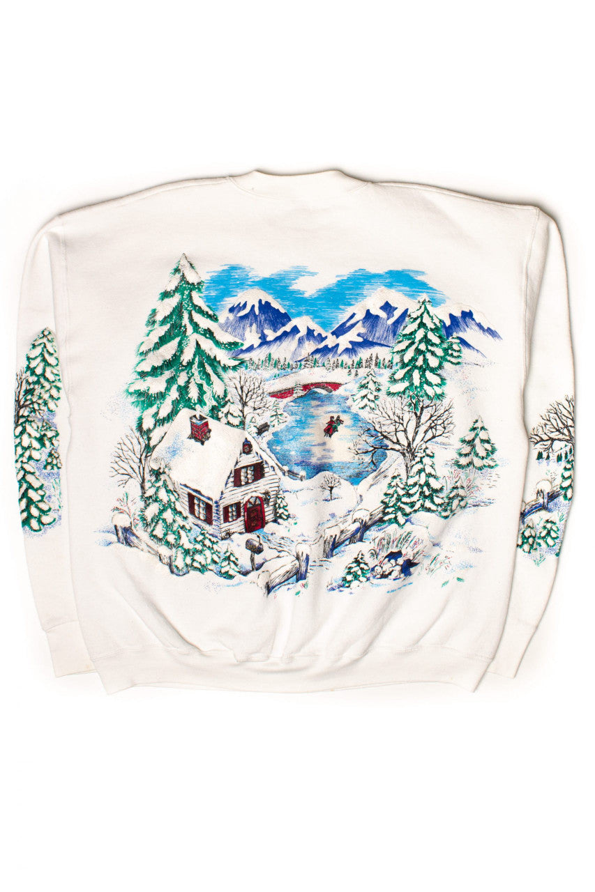 Vintage Ice Skating Allover Graphic Sweatshirt (1994)