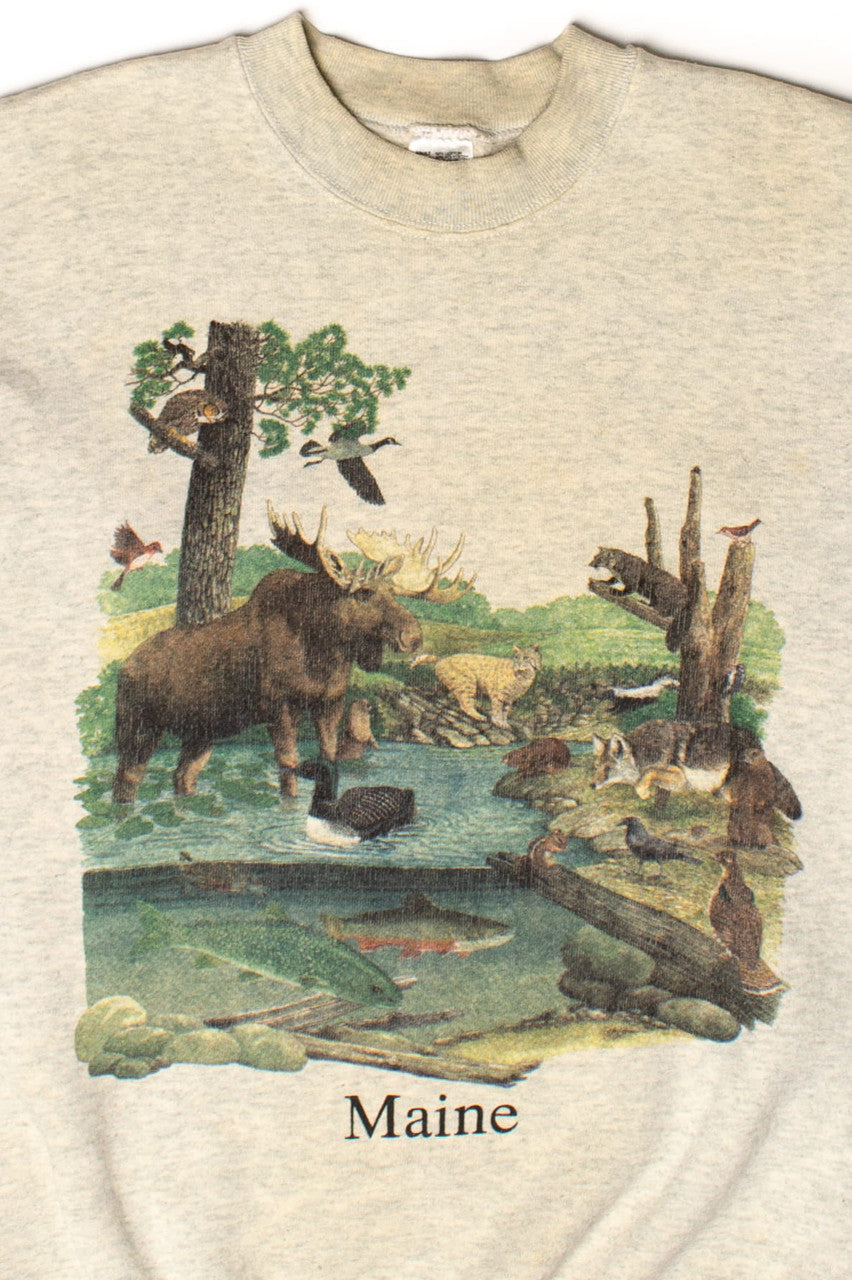 Vintage Maine Wildlife Sweatshirt (1990s)