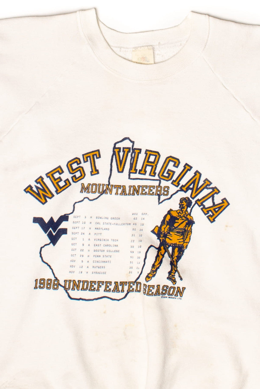Vintage West Virginia Mountaineers Undefeated Season Sweatshirt (1988)