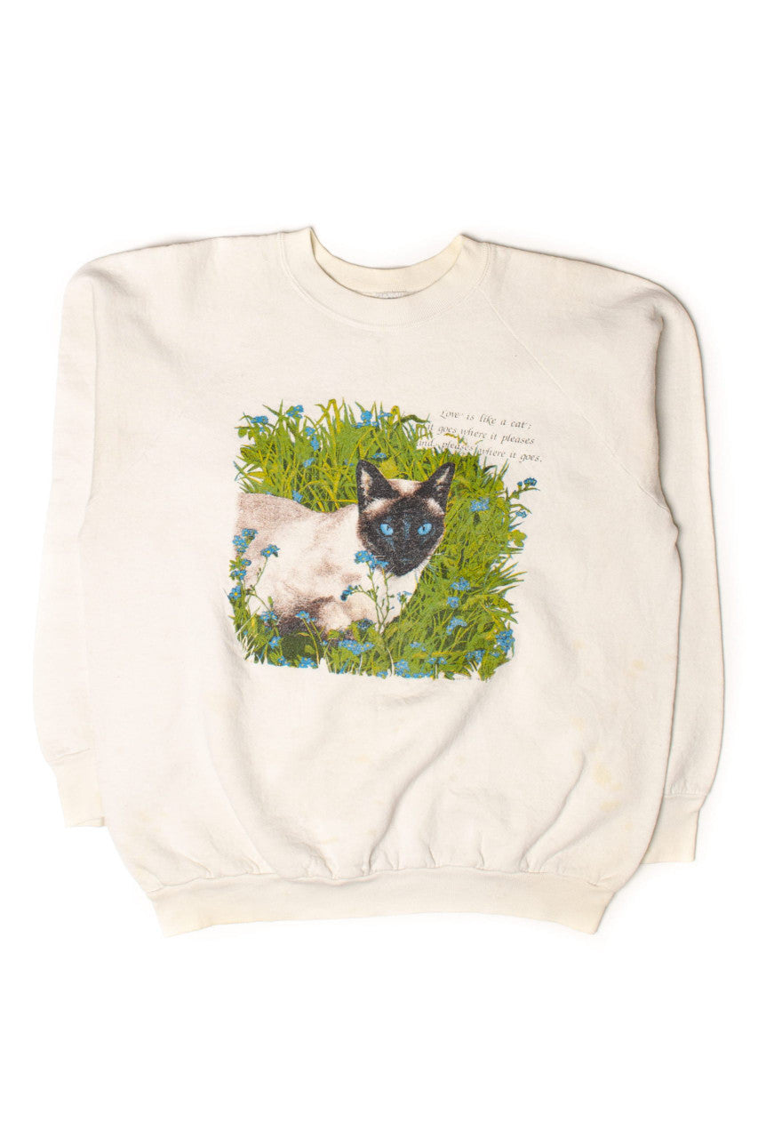 Vintage "Love Is Like A Cat" Sweatshirt (1990s)