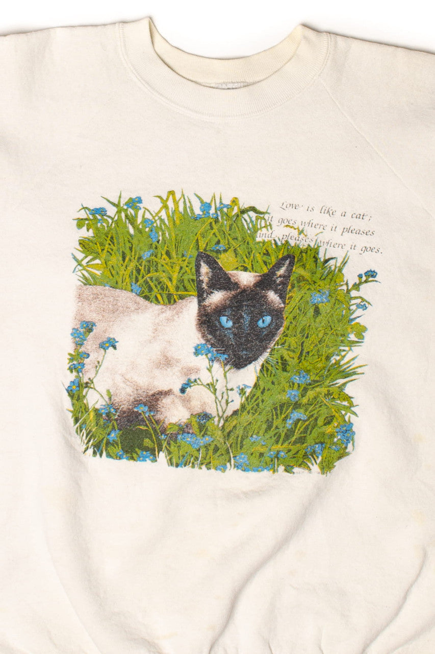 Vintage "Love Is Like A Cat" Sweatshirt (1990s)