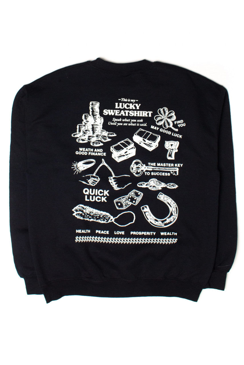 Ragstock Original Screen Print Black Lucky Sweatshirt (M)