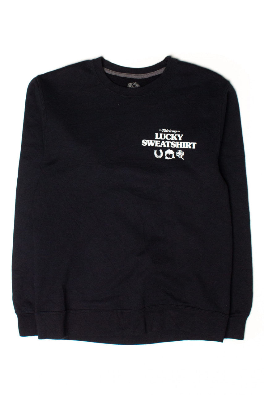 Ragstock Original Screen Print Black Lucky Sweatshirt (S)