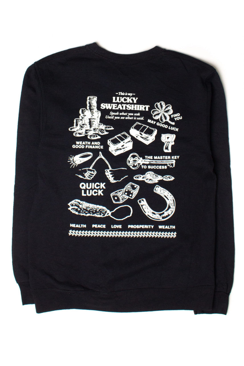 Ragstock Original Screen Print Black Lucky Sweatshirt (S)