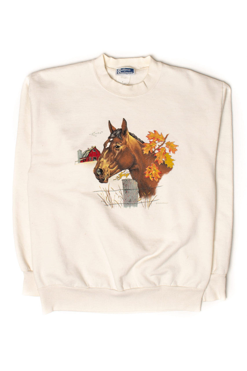 Vintage Farm Horse Sweatshirt (1990s)