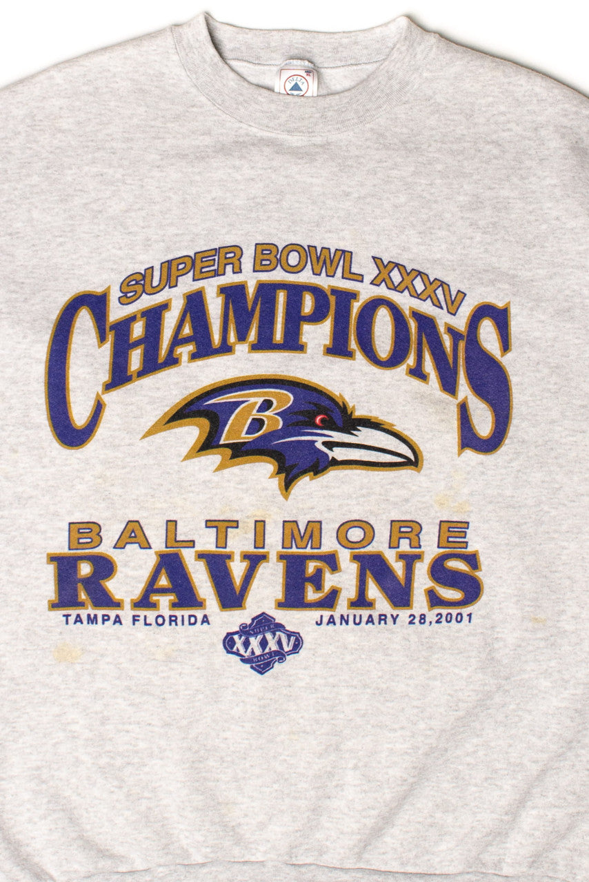 Vintage Baltimore Ravens Super Bowl XXXV Champions Sweatshirt (2001)