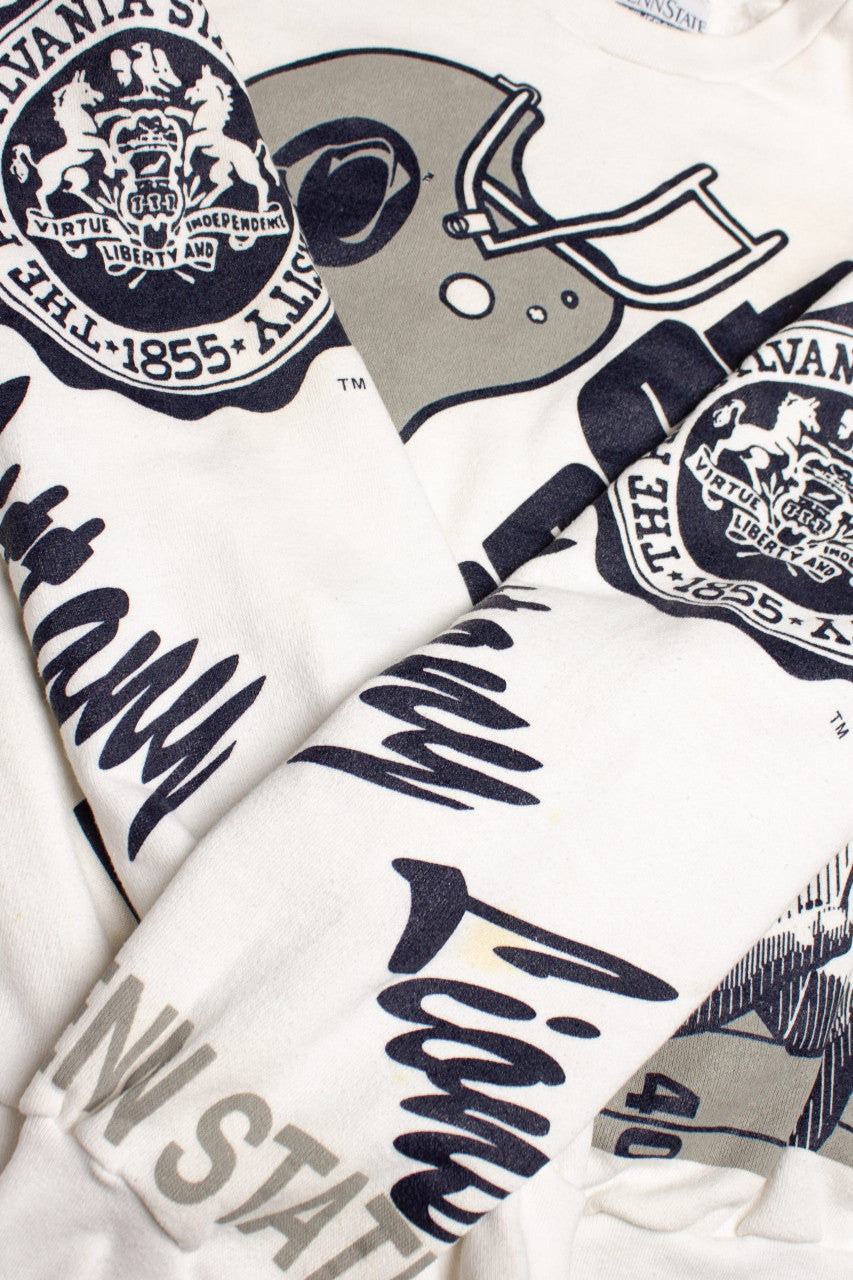 Vintage Penn State All Over Graphic Sweatshirt (1988)