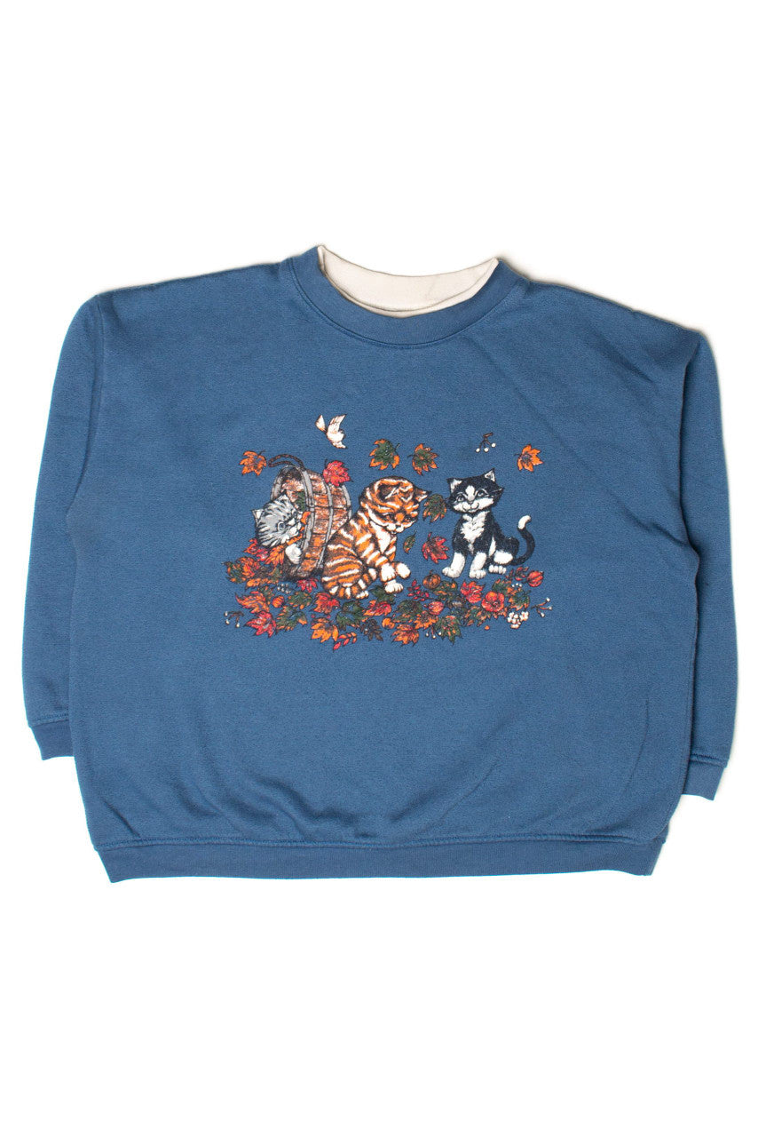 Vintage Autumn Cats Sweatshirt (1990s)