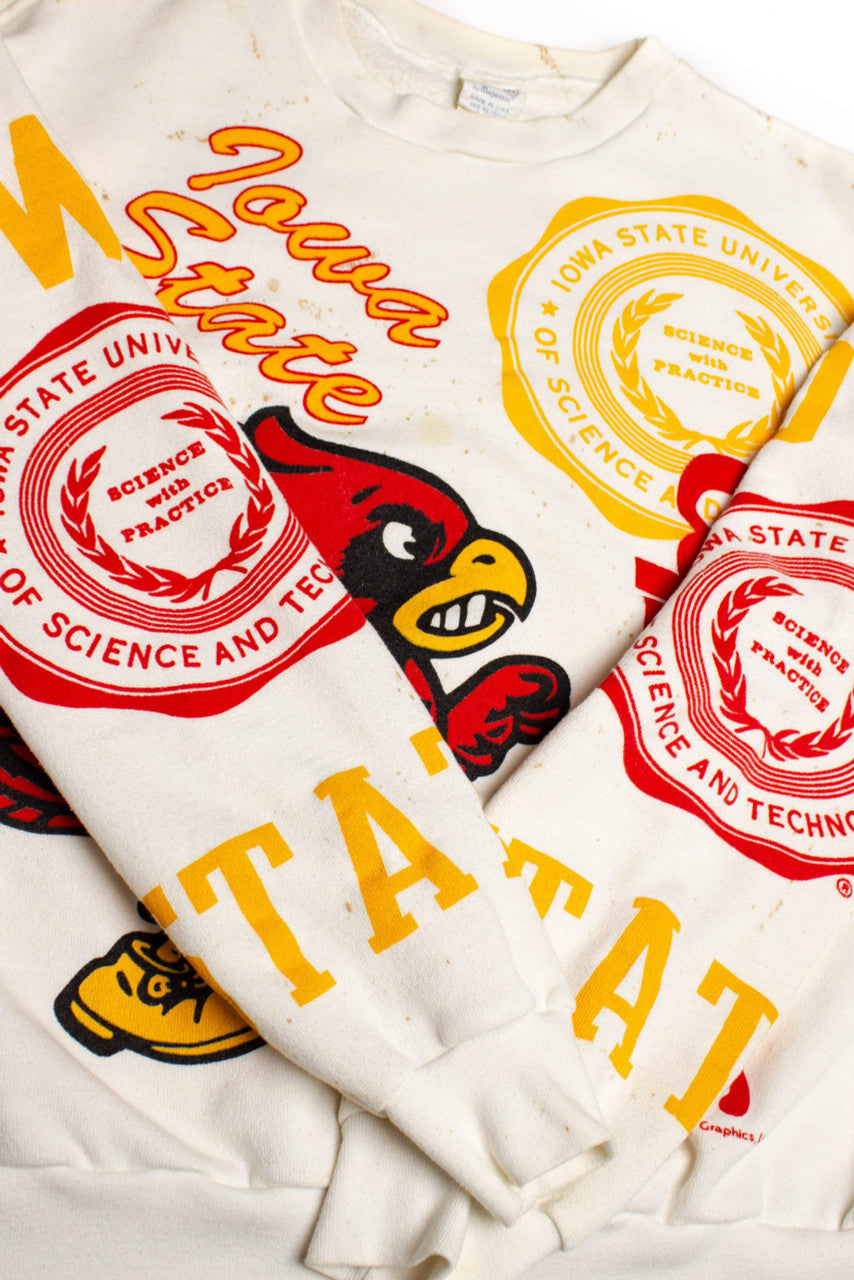Vintage Iowa State Cyclones All Over Graphic Sweatshirt (1988)