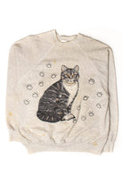 Vintage Homemade Cat Applique Sweatshirt (1990s)