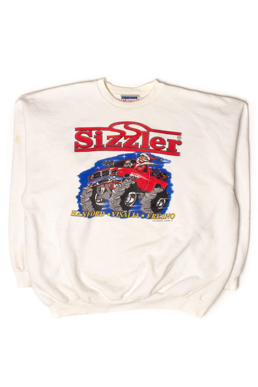 Vintage Sizzler Santa Monster Truck Sweatshirt (2000s)