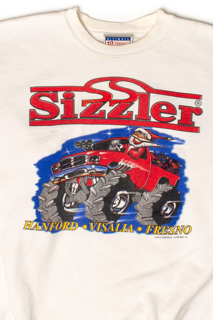 Vintage Sizzler Santa Monster Truck Sweatshirt (2000s)