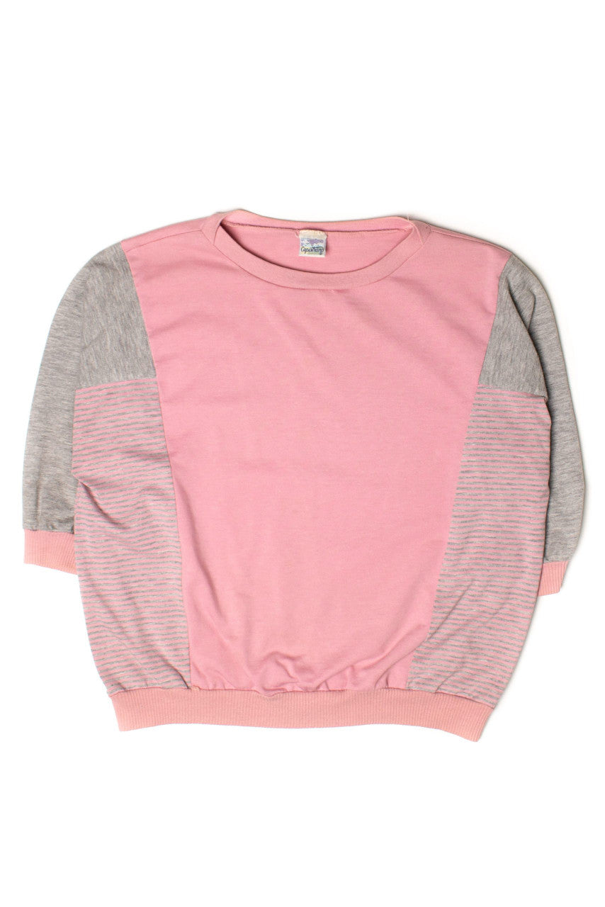 Vintage Pink & Gray 3/4 Sleeve Sweatshirt (1980s)