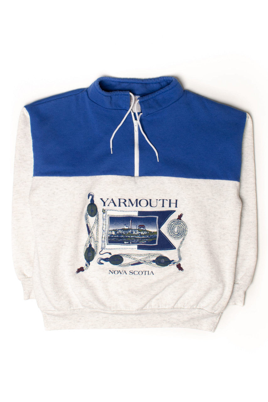Vintage Yarmouth Nova Scotia Quarter Zip Sweatshirt (1990s)