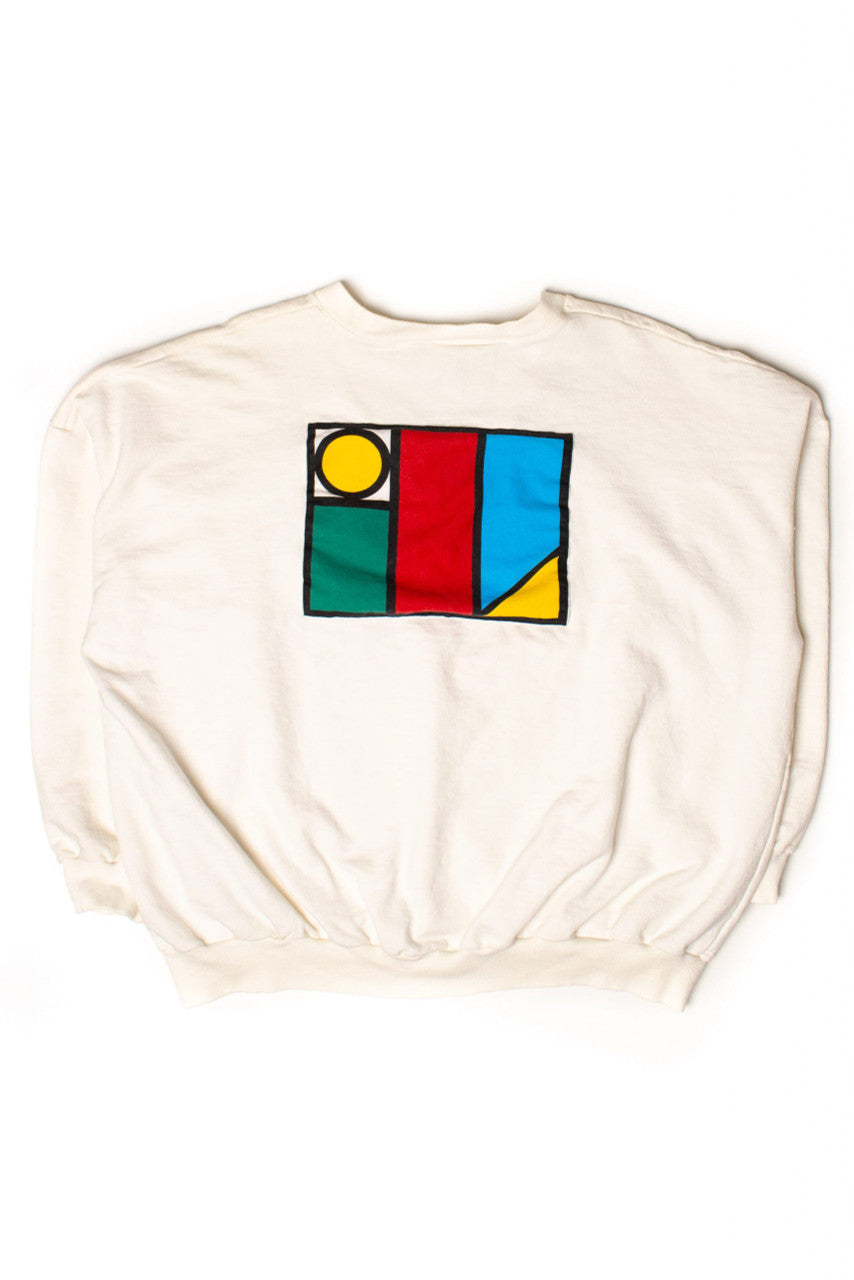 Vintage Abstract Adidas V-Neck Sweatshirt (1990s)