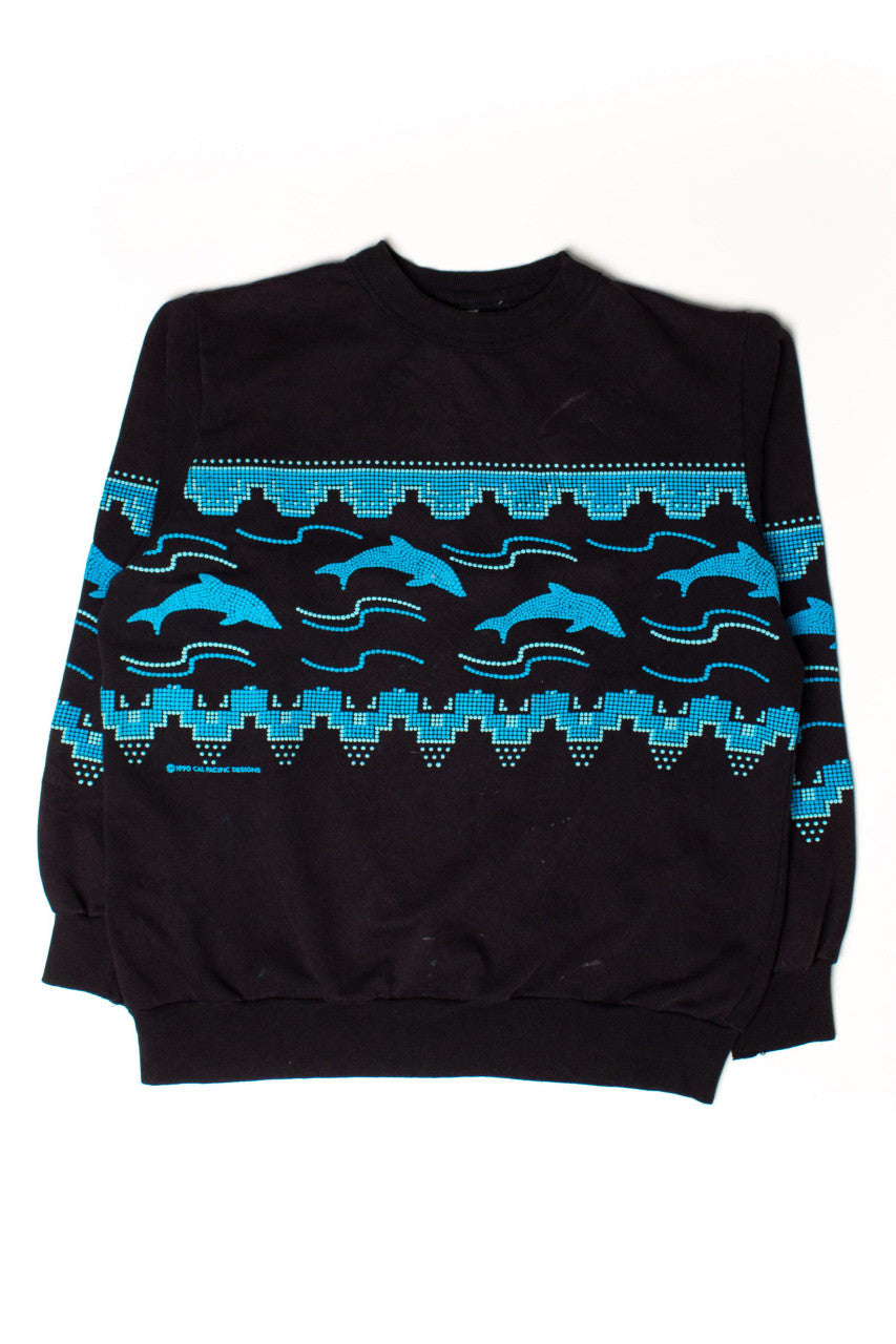 Vintage Dolphin Pattern Sweatshirt (1990)
