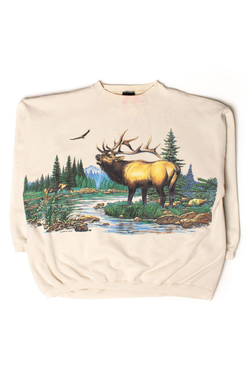 Vintage Moose All Over Graphic Sweatshirt (1990s)