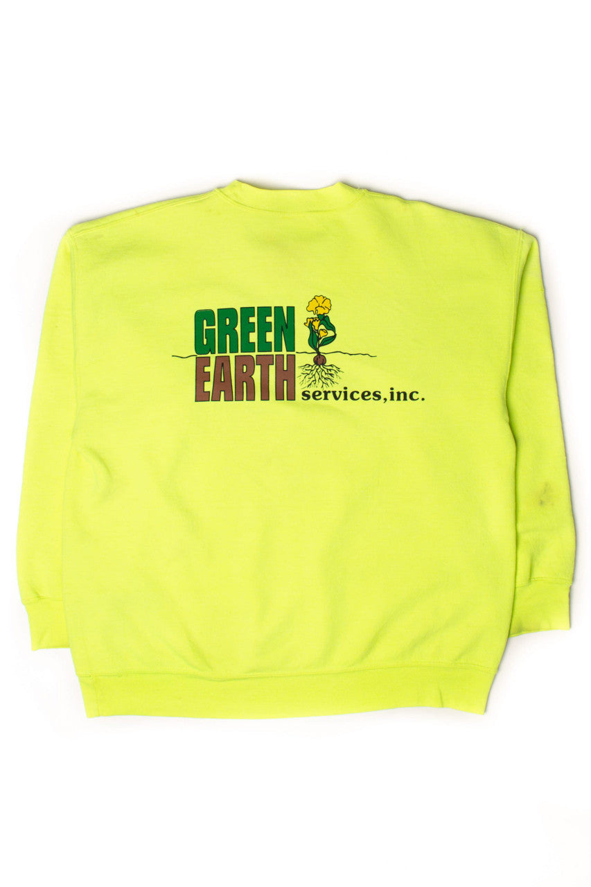 Neon Green Earth Services Sweatshirt (2000s)