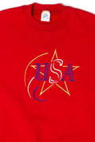 Vintage Embroidered USA Star Sweatshirt (1990s)