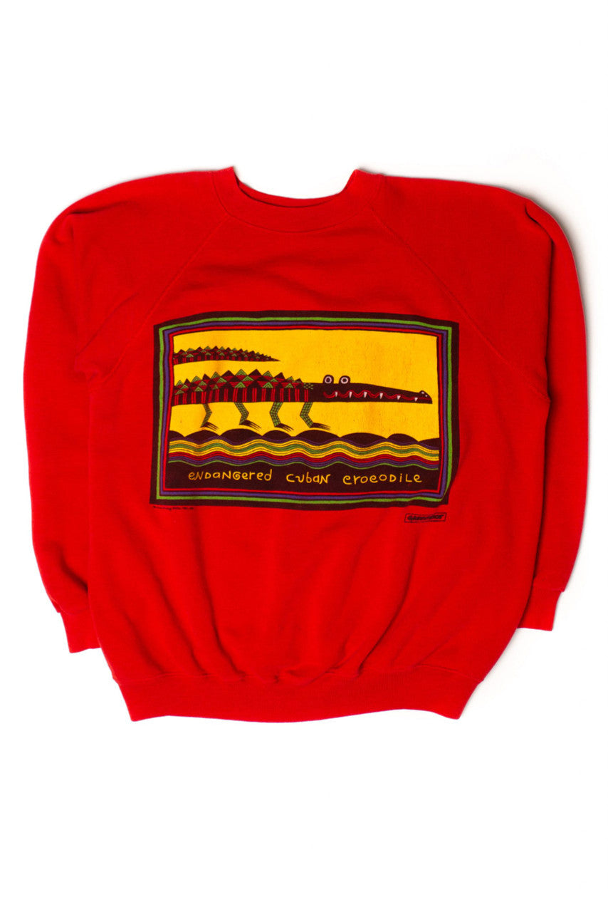 Vintage Endangered Cuban Crocodile Greenpeace Sweatshirt (1990s)