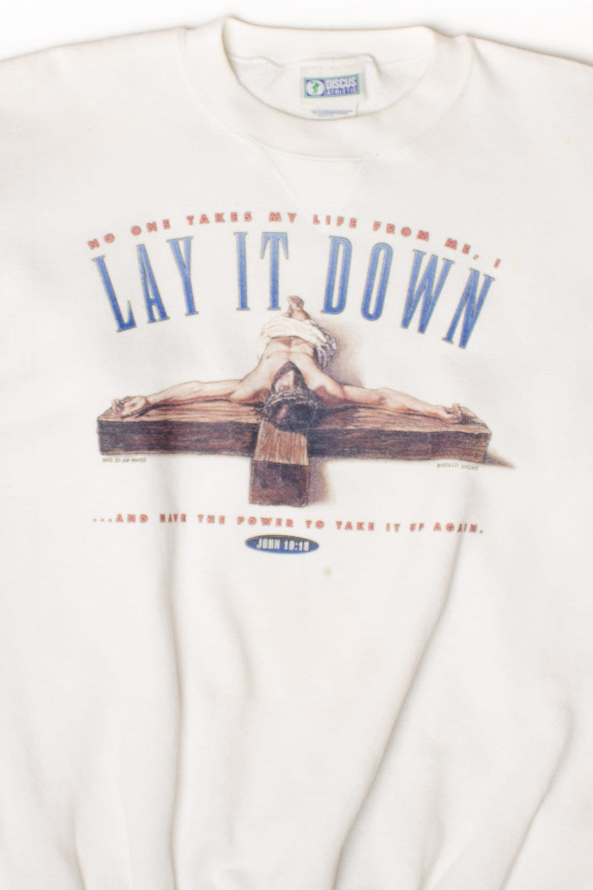 Vintage Lay It Down Jesus Sweatshirt (1990s)