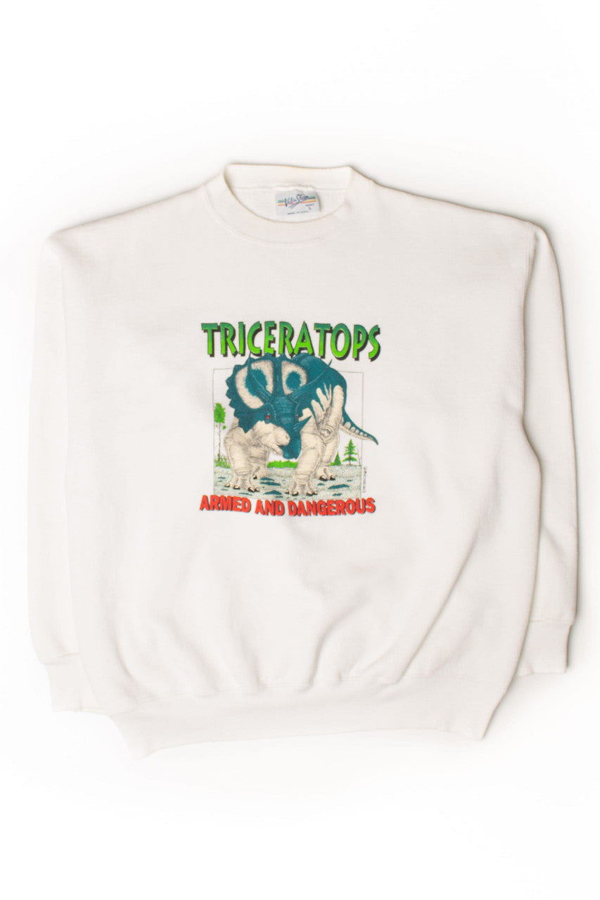 Vintage Triceratops Armed & Dangerous Sweatshirt (1990s)