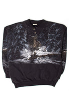 Vintage Night Wolves All Over Graphic Sweatshirt (1990s)