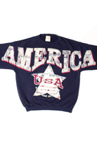 Vintage America Spellout Denim Print Sweatshirt (1990s)