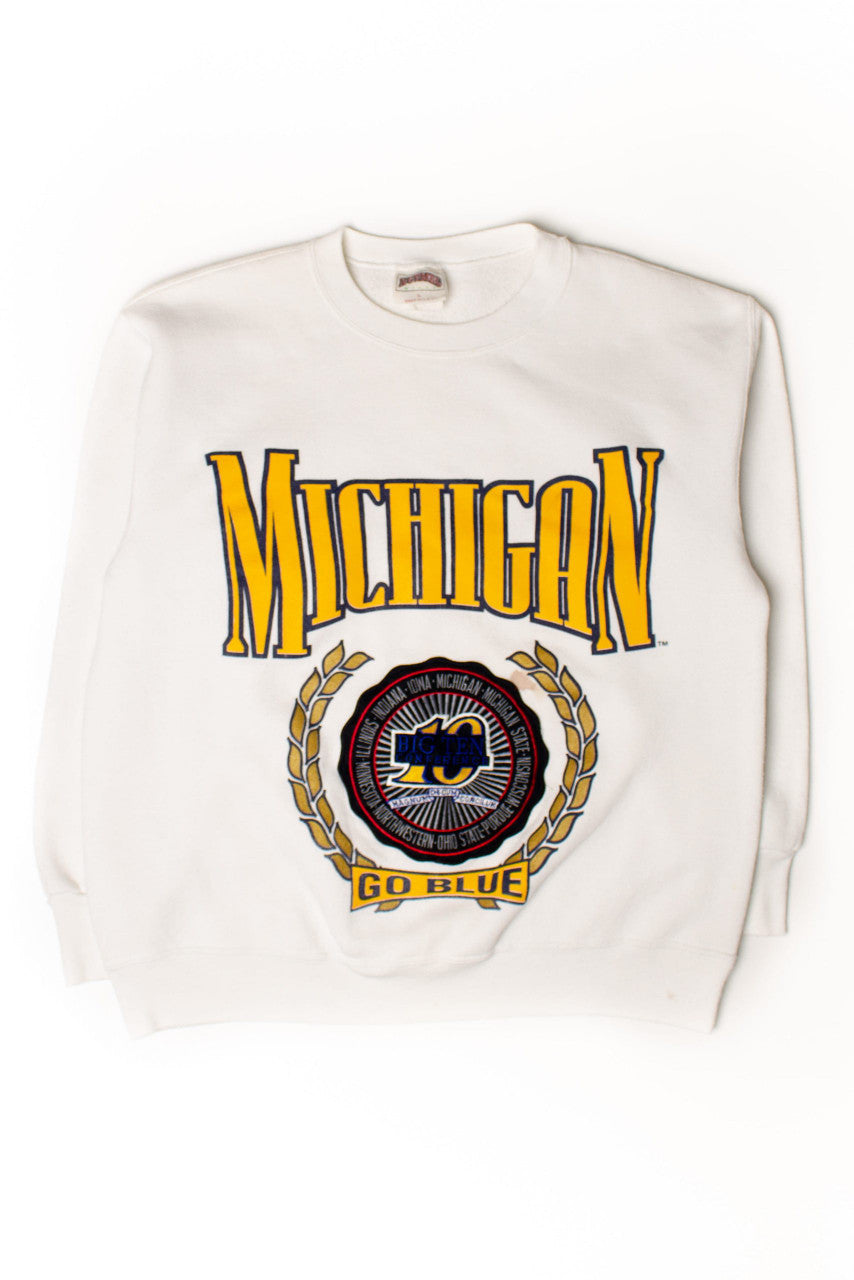 Vintage Michigan Big 10 Patch Sweatshirt (1990s)