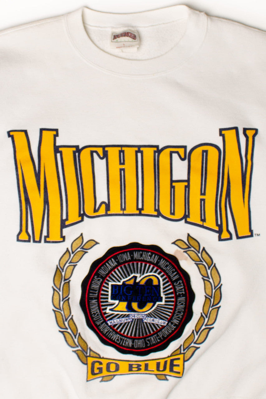 Vintage Michigan Big 10 Patch Sweatshirt (1990s)