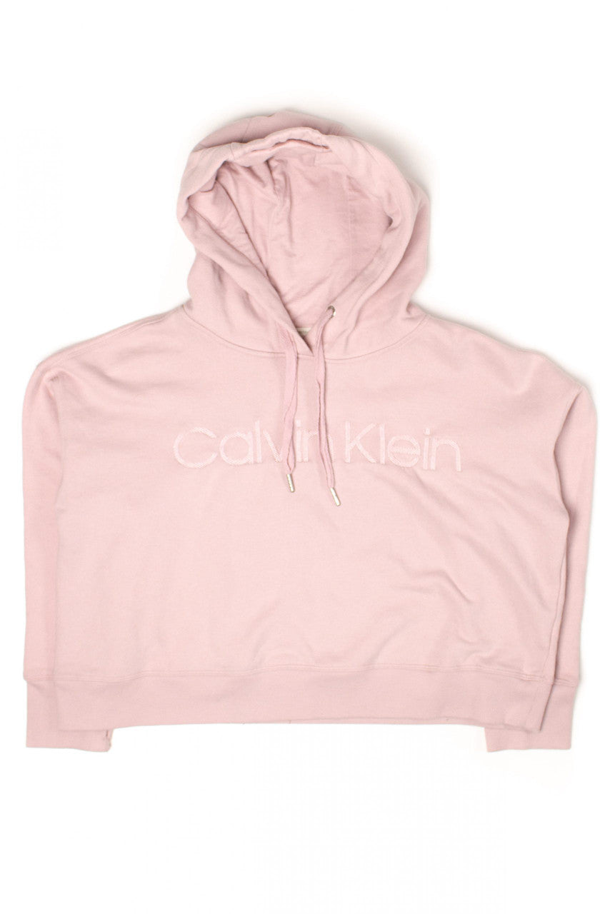 Dusty Pink Cropped Calvin Klein Hoodie (2000s)