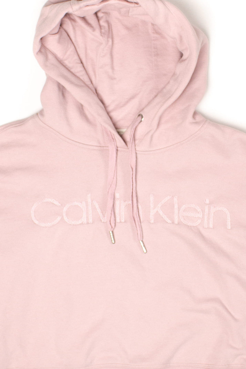 Dusty Pink Cropped Calvin Klein Hoodie (2000s)