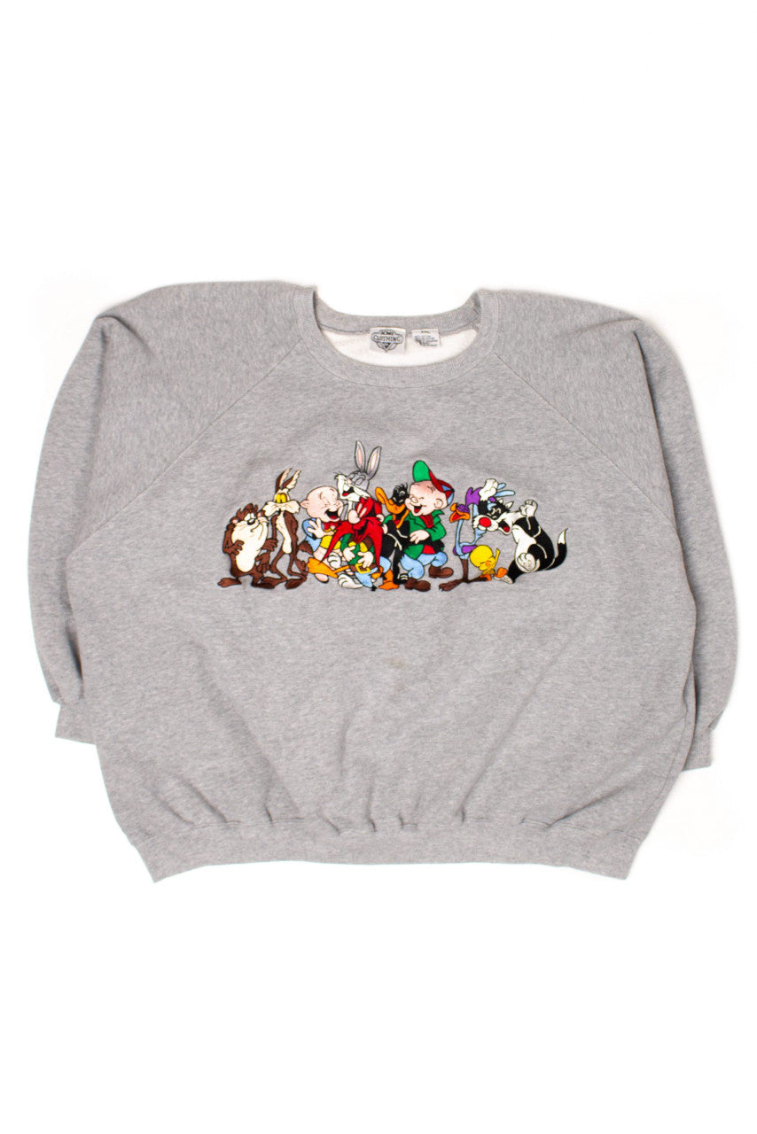 Vintage Looney Tunes Cropped Embroidered Sweatshirt (1990s)