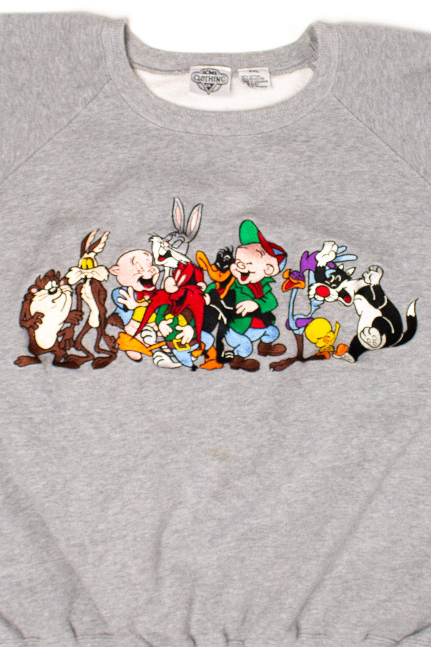 Vintage Looney Tunes Cropped Embroidered Sweatshirt (1990s)