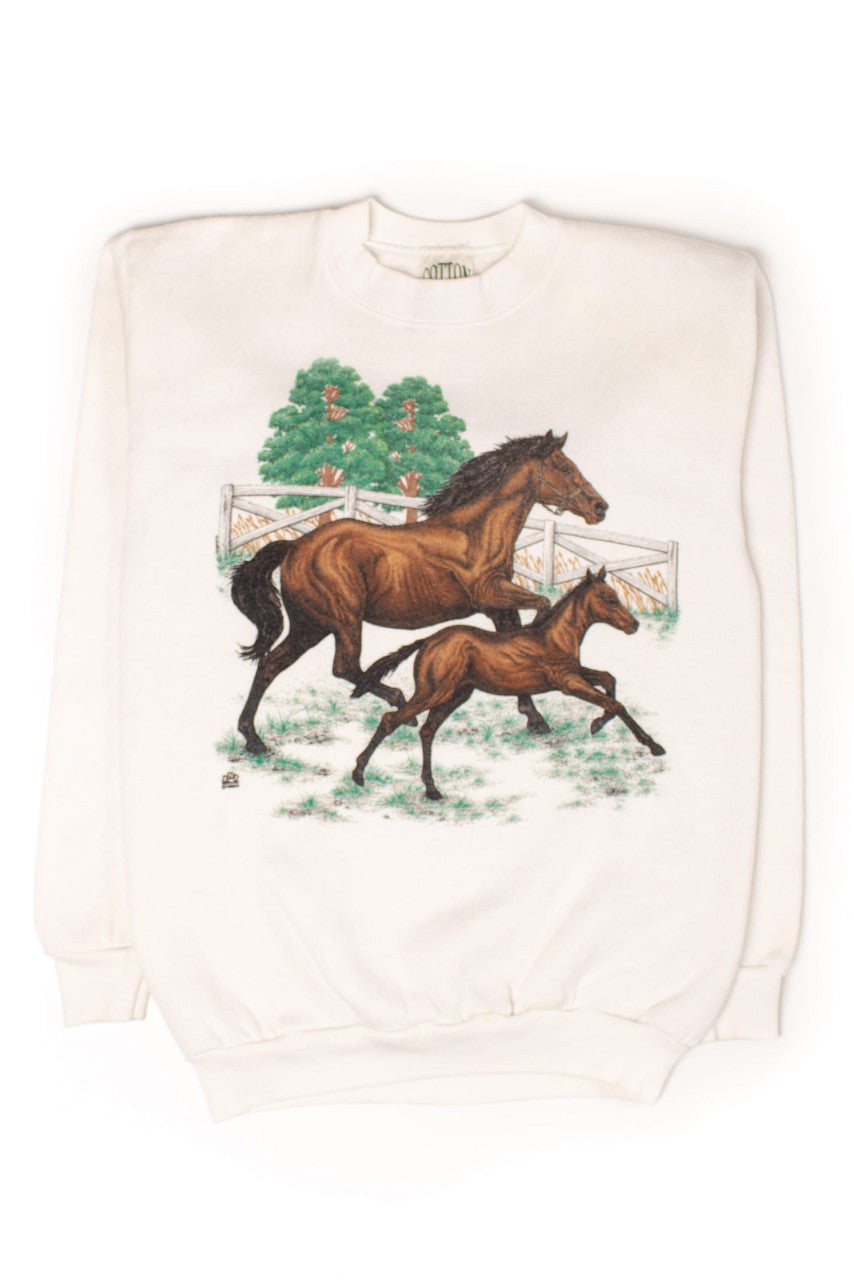 Vintage Running Horses Sweatshirt (1990s)