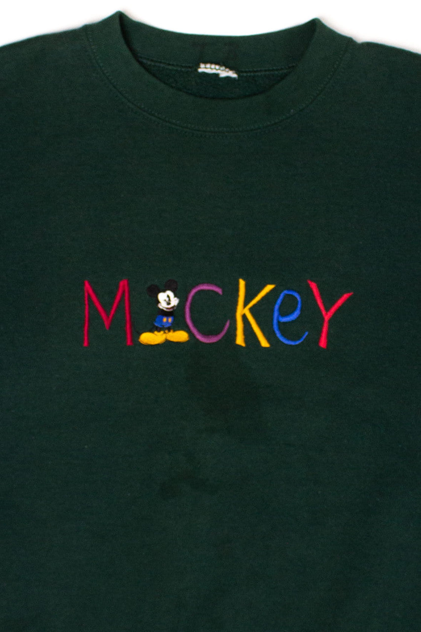 Vintage Dark Green Mickey Sweatshirt (1990s)