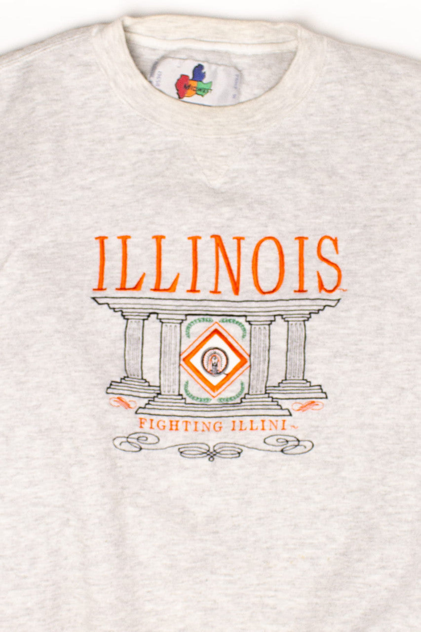 Vintage Illinois Fighting Illini Embroidered Sweatshirt (1990s)