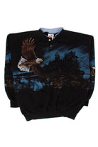Vintage Bald Eagle Night Landscape Sweatshirt (1990s)
