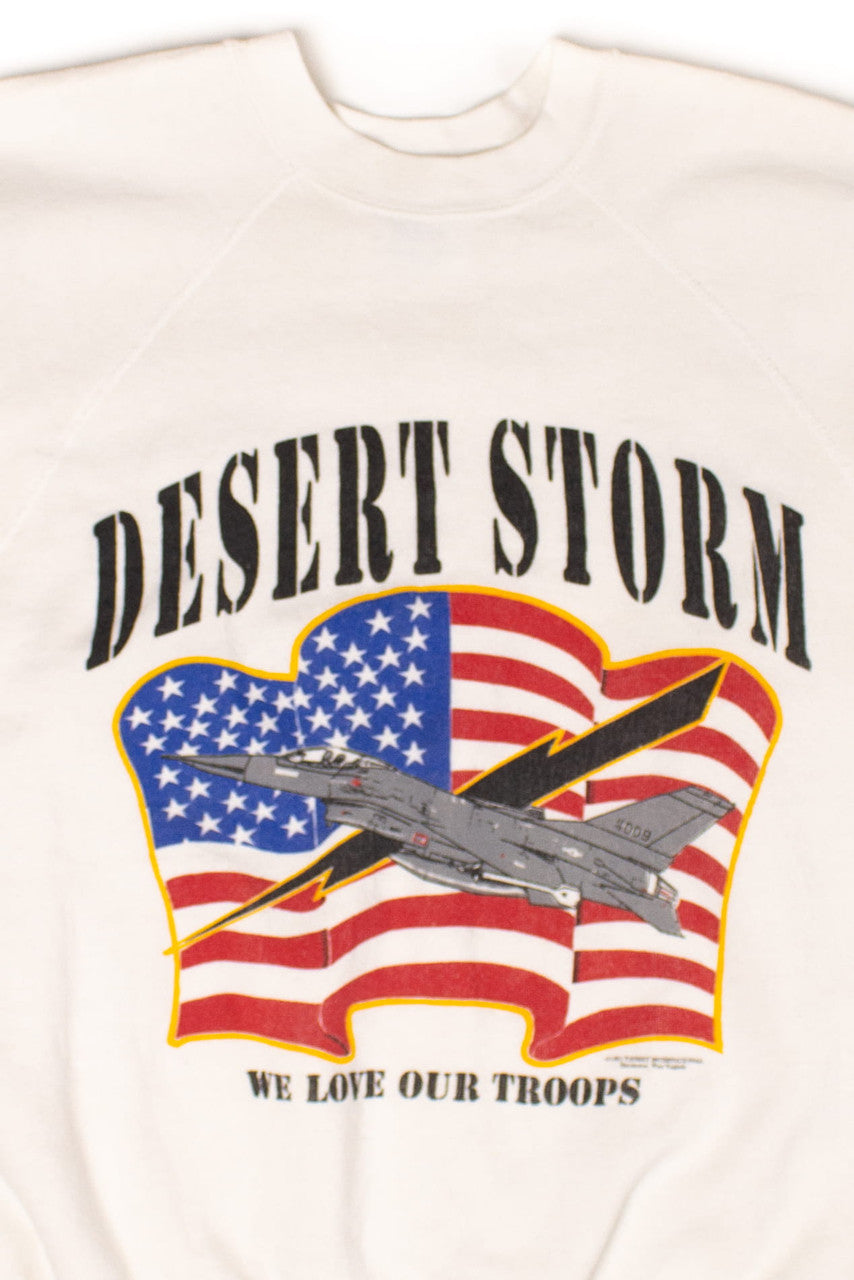 Vintage Desert Storm 'We Love Our Troops' Sweatshirt (1991)