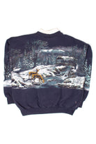 Vintage Horse & Sleigh All Over Graphic Sweatshirt (1990s)