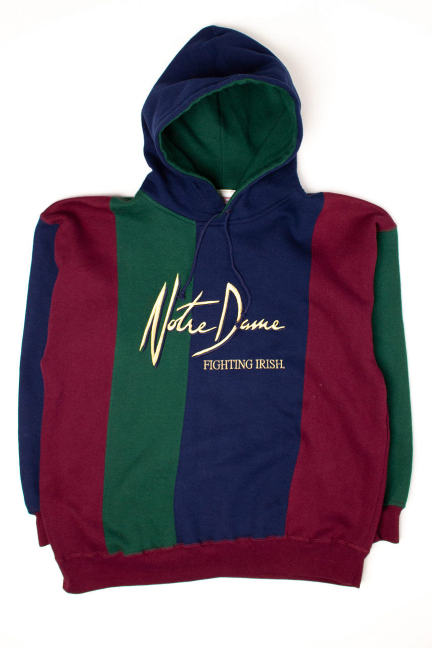 Vintage Notre Dame Color Block Hoodie (1990s)