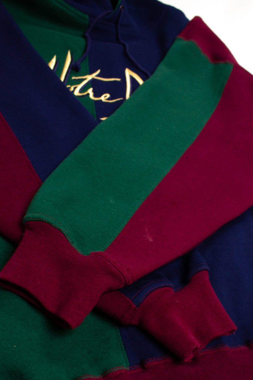 Vintage Notre Dame Color Block Hoodie (1990s)