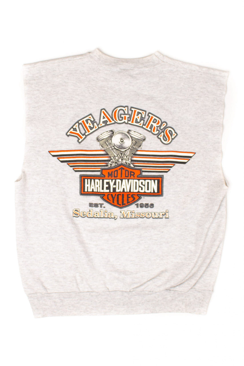 Vintage Yeager's Harley-Davidson Sleeveless Sweatshirt (1990s)