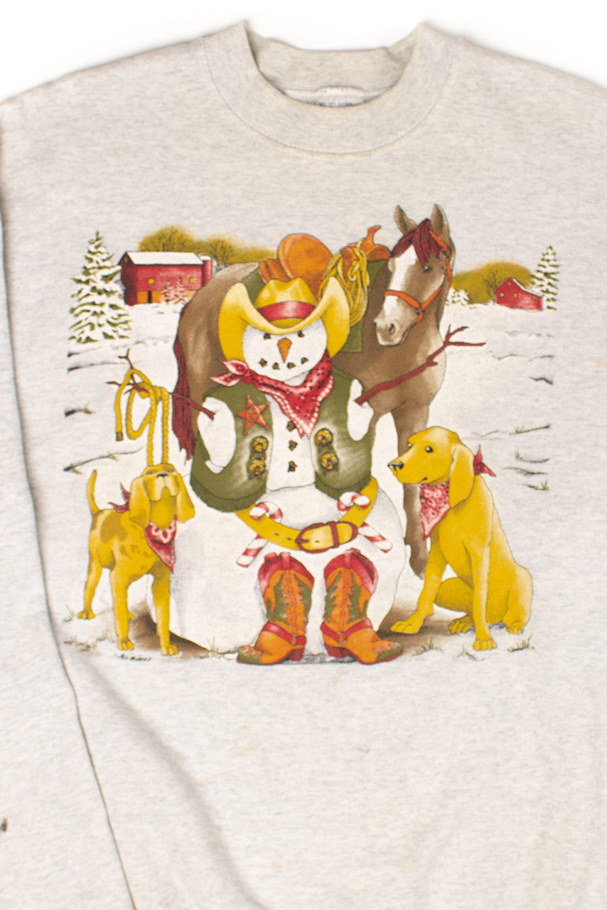 Vintage Snowman Sheriff Sweatshirt (1990s)