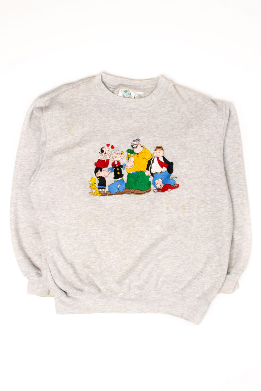 Vintage Embroidered Popeye Sweatshirt (1990s)