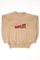 Vintage Tan Embroidered Kansas City Chiefs Sweatshirt (1990s)